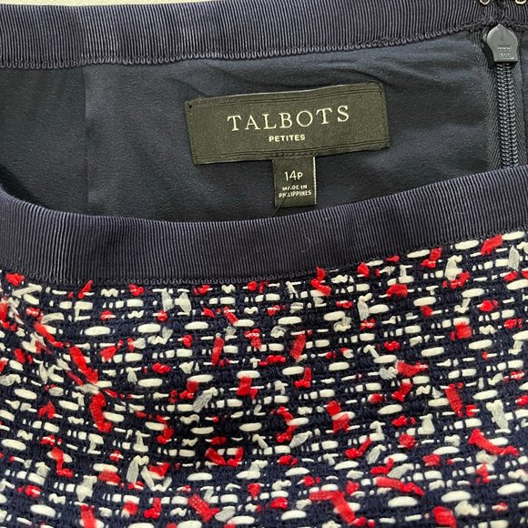 NWOT Talbots Red White & Blue  Tweed Skirt Size 14P - Picture 6 of 6
